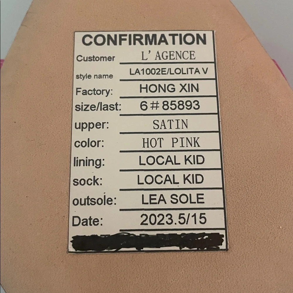 New L'AGENCE Fuchsia Slip On Satin Mules Heels Size 6 - Picture 7 of 8